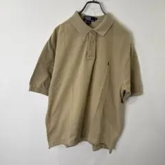 S00359｜ラルフローレン｜半袖｜ポロシャツ｜ベージュ｜無地｜90s｜80s