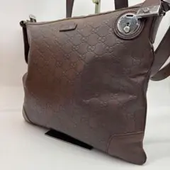 ✨超美品✨グッチ　グッチシマ　GG柄　ショルダーバッグ　レザー　ダークブラウンのサムネイル