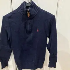 POLO RALPH LAUREN ネイビー ジップアップ　セーター　140