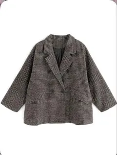 グレンチェックツイードジャケット[at2131] ブラウン