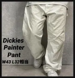 ディッキーズ　ワーク　ホワイトペインターパンツ　ビックサイズW43 L32相当