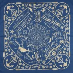 バンダナ ハンカチ スカーフ　USA 古着 ヴィンテージ 船の舵 鯨 LJD