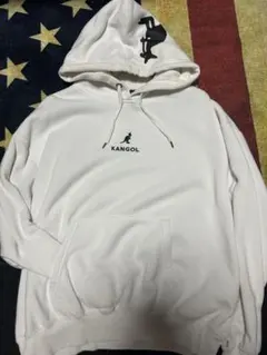 KANGOL ホワイト フード付きパーカー