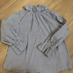 familiar ストライプフリル襟シャツ 140