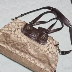 COACH コーチ アシュレイ シグネチャーサテン キャリーオール F15441 
