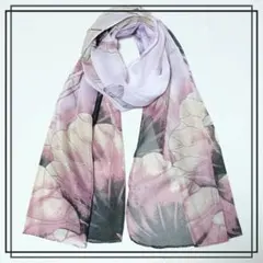 花柄シフォンストール ピンク系