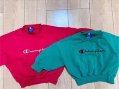 Champion トレーナー 赤 緑 130 110 お揃い　オソロ