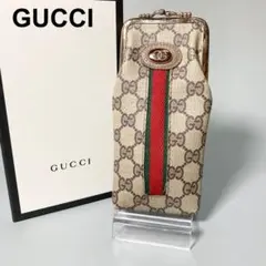 GUCCI グッチ がま口ポーチ ケース インターロッキング シェリーライン