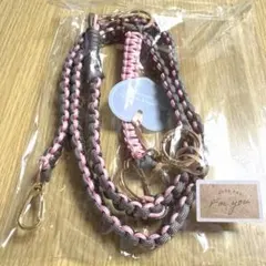 スマホ ショルダー ストラップ ピンク チャコールグレー パラコード