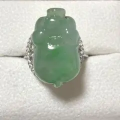 ミャンマー産天然本翡翠 A貨 高品質 氷種 黄翡翠 くり抜きリング 蜂蜜 