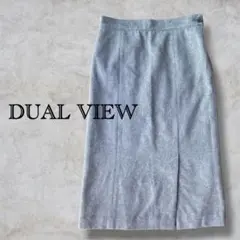 DUAL VIEW デュアルビュー　カシミヤ混タイトスカート グレー　スリット