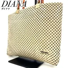 ✨良品✨ダイアナ トート ハンドバッグ 手提げ メタルメッシュ プラ アイボリーのサムネイル