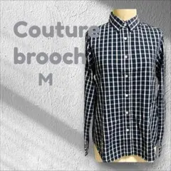 クチュールブローチ チェックシャツ トップス ブラック ホワイト 長袖 Mのサムネイル