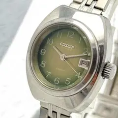 CITIZEN 自動巻 腕時計 レディース 4-661427K グリーン 希少 - メルカリ