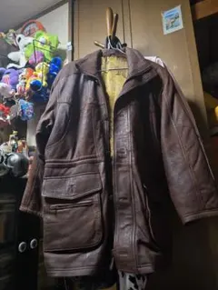 ヴィンテージレザージャケット メンズ ブラウン　羊革