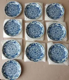 うり坊三洋陶器　龍峯窯 青白磁の花鳥模様 小皿 6枚セット うり坊様専用三洋陶器 龍峯窯 青白磁の花鳥模様 小皿 6枚