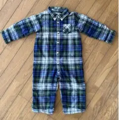 美品 未使用 ポロ ラルフローレン 長袖 ロンパース 80 チェック シャツ