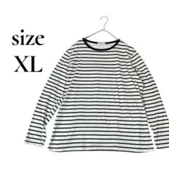 海外古着⭐️zeagoo 【XL】白黒ストライプ 長袖Tシャツ