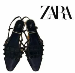 ZARA ブラック スリングバックサンダル