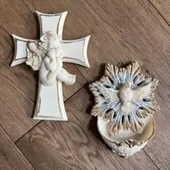 天使　十字架　キリスト　インテリア　壁掛け vintage アンティーク