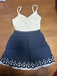 Hollister キャミワンピース M ホワイト/ネイビーのサムネイル