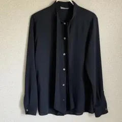 セオリーリュクス ネイビー 長袖スタンドカラーシャツ