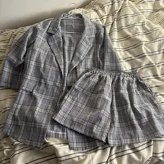 【美品】GRL チェック柄 ジャケット ショートパンツセット セットアップ M