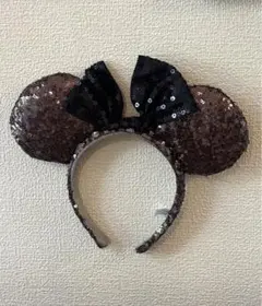 【最終価格】ディズニー　カチューシャ　ミニー　スパンコール　ラメ　茶色