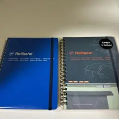 ま*げ様 Rollbahn ノート 青 黒 サイズ L 2冊セット