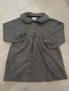 ZARA チェック柄 フリル襟 ワンピース 98cm