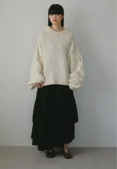 CASA FLINE アイコンのティアードアシンメトリースカート