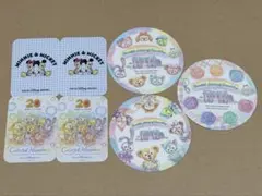 ディズニーシー ダッフィー&フレンズ 20周年コースター 3枚　シール4枚　新品