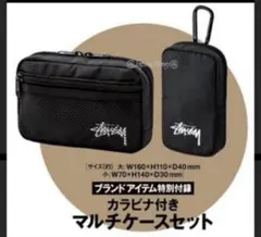 【雑誌 付録】 ステューシー　カラビナ付き マルチケースセットのサムネイル