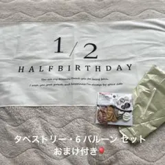 ハーフバースデー 6 バルーン 風船 タペストリー セット 1/2 おまけ付き