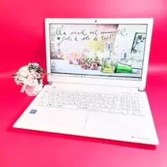 初心者おすすめ❣️初期設定済みですぐ使える薄型ノートパソコン✨️白カメラ付き大容量