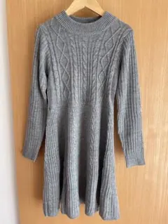 MAJESTIC LEGON グレー 長袖ニットワンピース