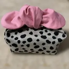 ダルメシアン　リボン弁当袋　弁当袋　ハンドメイド　ピンク　かわいい