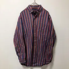 Ralph Lauren ボタンダウンシャツ 赤青ストライプ