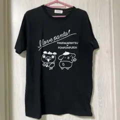 パンパカパンツ ポムポムプリン　コラボTシャツ　ブラックのサムネイル