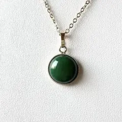 グリーン翡翠❇️天然石ネックレス✧②