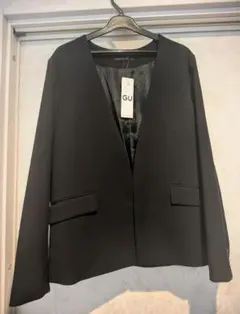 GU ノーカラージャケット ブラック XL
