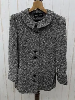 ピエールカルダン ツイードジャケット 9号 ブラック×ホワイト