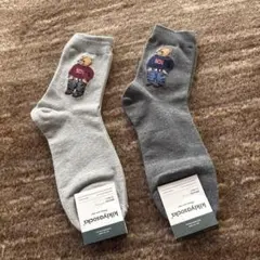 kikiyasocks クマ刺繍ソックス 25-28cm