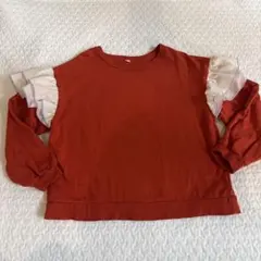 マーキーズ　オレンジ　フリル付きトレーナー 130