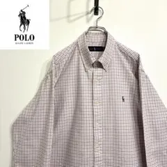 超人気❗️ラルフローレン　ワンポイントロゴシャツ　XL 90s刺繍古着希少レア長袖