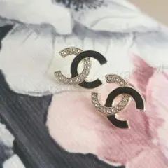 CHANEL/シャネル/CCロゴピアス/クリスタル付き／ゴールド