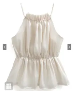 GRL ホルターネックオーガンジーペプラムトップス