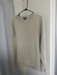 ユニクロ　UNIQLO ミラノリブクルーネックセーター　ベージュ　美品　値下げ！