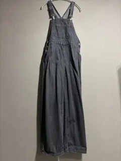 ダークグレー デニム サロペット