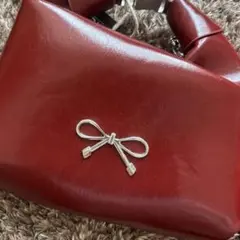 リボンモチーフ 2way バッグ ボルドー　新品未使用タグ付き　うちポッケあり